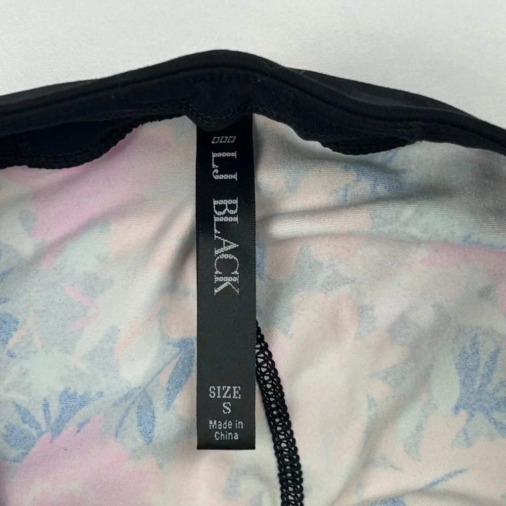 Lorna Jane LJ Black Tropical Floral Mesh Panel Activewear Leggings Small‎ 136745